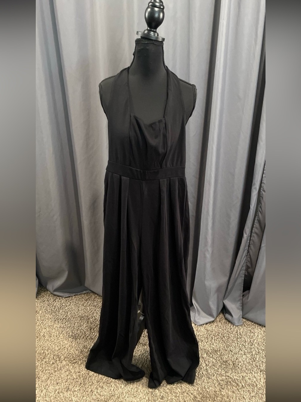 OYS nwot wide leg, black halter jumpsuit small